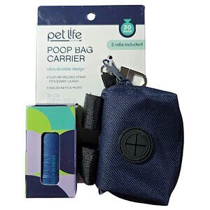 Pet Life Unlimited Poop Bag Carrier with Velcro & Clip - 2 Rolls Included